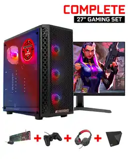 Bol.com ScreenON - Gaming Set Y24684-S2 (GamePC.Y24684 + 27 Inch Monitor + Toetsenbord + Muis) aanbieding