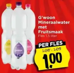 Vomar Voordeelmarkt G'woon Mineraalwater met Fruitsmaak aanbieding