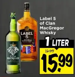 Vomar Voordeelmarkt Label 5 of Clan MacGregor Whisky aanbieding