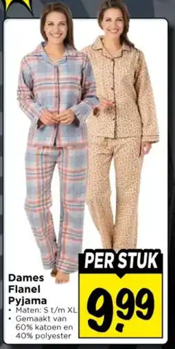 Vomar Voordeelmarkt Dames Flanel Pyjama aanbieding