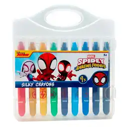 Kruidvat Disney Junior Marvel Spidey and his Amazing Friends Silky Crayons aanbieding