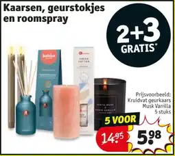 Kruidvat Kaarsen, geurstokjes en roomspray aanbieding