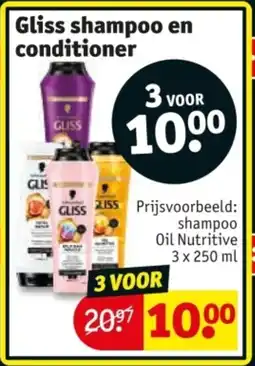 Kruidvat Gliss shampoo en conditioner aanbieding