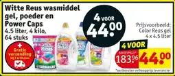 Kruidvat Witte Reus wasmiddel gel, poeder en Power Caps aanbieding