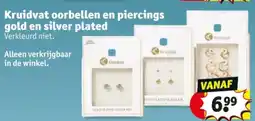 Kruidvat Kruidvat oorbellen en piercings gold en silver plated aanbieding