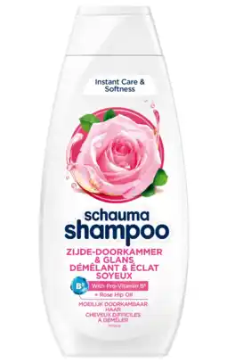 De Online Drogist Schauma Shampoo Zijde Doorkammer & Glans 400ML aanbieding