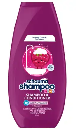 De Online Drogist Schauma Shampoo & Conditioner Kids Framboos 250ML aanbieding