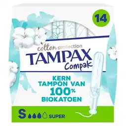 Trekpleister Tampax Compak Cotton Protection Super Tampons aanbieding