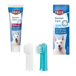 Zooplus Trixie Set: Tandpasta, tandverzorgingsvingerlingen, tandverzorgingsspray voor honden aanbieding