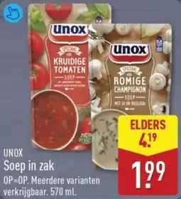 ALDI Unox Soep in zak aanbieding