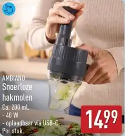 ALDI Ambiano Snoerloze Hakmolen aanbieding