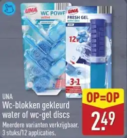 ALDI Una WC Blokken Gekleurd Water of WC Gel Discs aanbieding