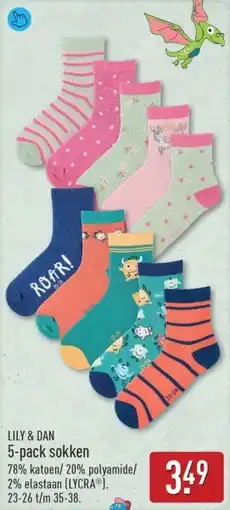 ALDI Lily & Dan 5 pack sokken aanbieding