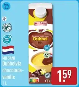 ALDI Milsani Dubbelvla chocolade vanille aanbieding