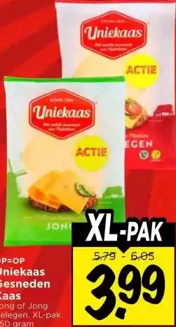 Vomar Voordeelmarkt Uniekaas Gesneden Kaas aanbieding
