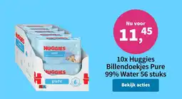 Plein.nl 10x Huggies Billendoekjes Pure 99% Water 56 stuks aanbieding