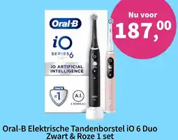 Plein.nl Oral-B Elektrische Tandenborstel iO 6 Duo Zwart & Roze 1 set aanbieding