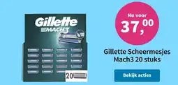 Plein.nl Gillette Scheermesjes Mach3 20 stuks aanbieding
