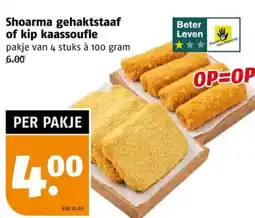 Poiesz Shoarma gehaktstaaf of kip kaassoufle aanbieding