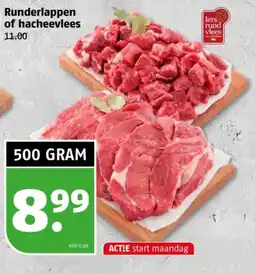 Poiesz Runderlappen of hacheevlees aanbieding