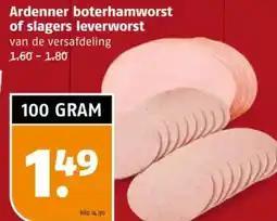 Poiesz Ardenner boterhamworst of slagers leverworst aanbieding