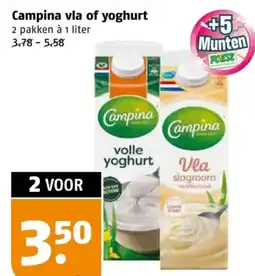 Poiesz Campina vla of yoghurt aanbieding