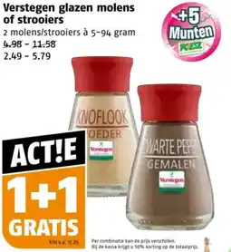 Poiesz Verstegen glazen molens of strooiers aanbieding