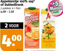Poiesz Appelsientje 100% sap of DubbelDrank aanbieding