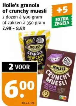 Poiesz Holie's granola of crunchy muesli aanbieding