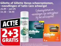 Poiesz Gillette of Gillette Venus scheersystemen, -navullingen of Satin Care scheergel aanbieding