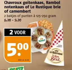 Poiesz Chavroux geitenkaas, Rambol notenkaas of Le Rustique brie of camembert aanbieding