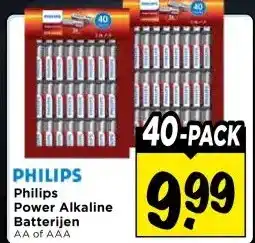 Vomar Voordeelmarkt PHILIPS Philips Power Alkaline Batterijen aanbieding