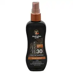 Trekpleister Australian Gold Bronzer SPF30 Spray Gel aanbieding