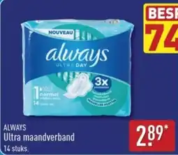 ALDI Always Ultra maandverband aanbieding