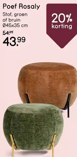 Leen Bakker Poef Rosaly aanbieding
