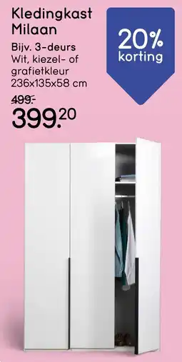 Leen Bakker Kledingkast Milaan aanbieding