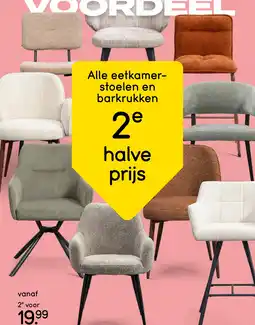Leen Bakker Alle eetkamerstoelen en barkrukken aanbieding