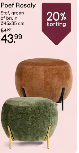 Leen Bakker Poef Rosaly aanbieding