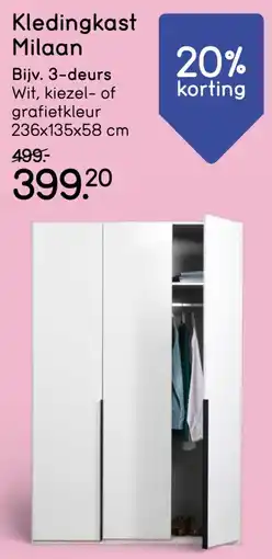 Leen Bakker Kledingkast Milaan aanbieding