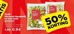PLUS PLUS Macaroni-Spaghetti en nasi-bami groenten aanbieding