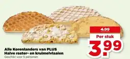 PLUS Alle Korenlanders van PLUS Halve raster- en kruimelvlaaien aanbieding