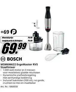 MediaMarkt H BOSCH MSM6M622 ErgoMaster RVS Staafmixer aanbieding