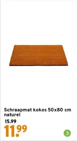 GAMMA Schraapmat kokos 50x80 cm naturel aanbieding