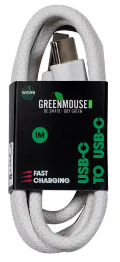 PLUS GreenMouse USB-C to USB-C kabel woven 1m aanbieding