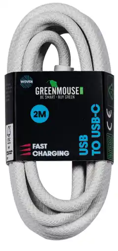 PLUS GreenMouse USB-C kabel woven 2m aanbieding