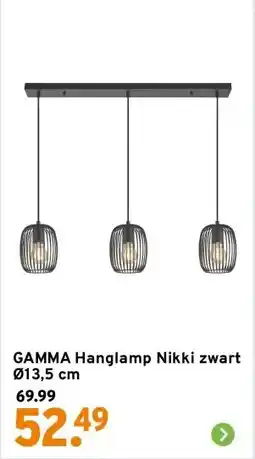 GAMMA GAMMA Hanglamp Nikki zwart Ø13,5 cm aanbieding