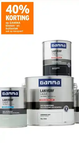 GAMMA 40% korting op GAMMA binnen- en buitenlak aanbieding