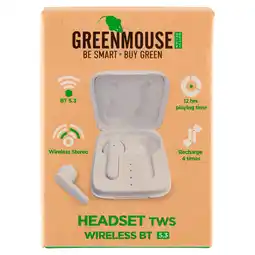 PLUS GreenMouse Headset Wireless BT aanbieding