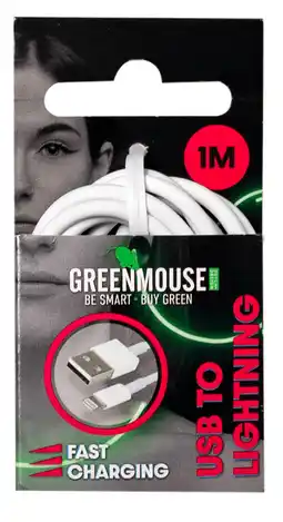 PLUS GreenMouse Lightning data cable - 1m aanbieding