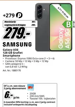 MediaMarkt SAMSUNG Galaxy A56 128 GB Grafiet Sm aanbieding